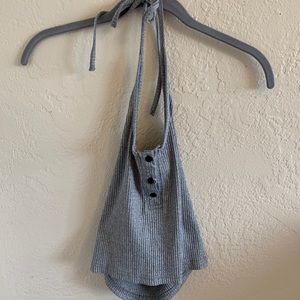 Charcoal Haltered crop top
